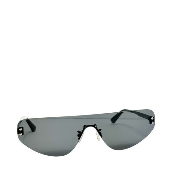 MCQ ALEXANDER MCQUEEN BLACK GREY SHIELD MQ0221S GREY BLACK SMOKE SUNGLASSES NEW - Picture 4 of 7